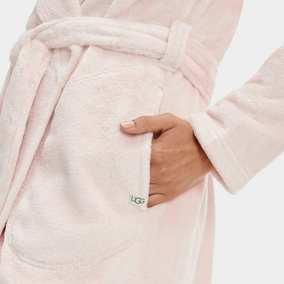 NEW UGG Sizes L, XL, Miranda Hooded Long Sleeve Fleece Cozy Robe - Ice Pink - Picture 6 of 6